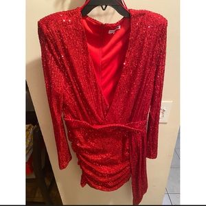 Red Sequin Cocktail Dress